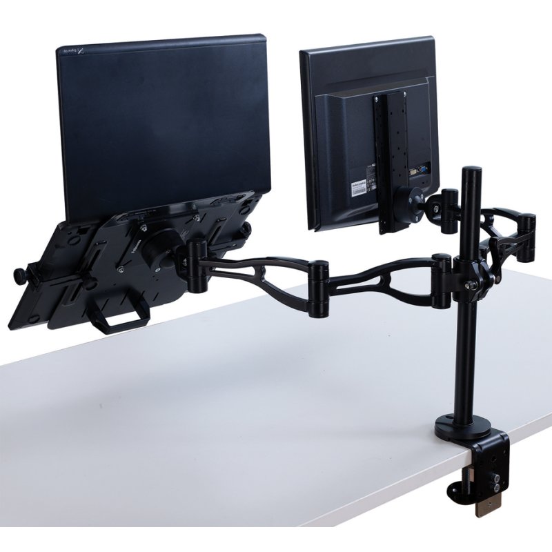 Fellowes Vista laptop arm extension, black, height adjustable, ergonomic grip